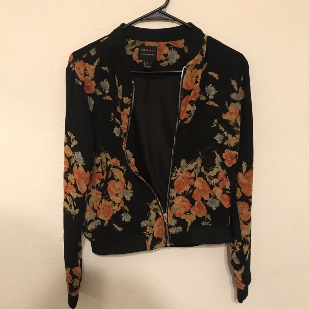 orange floral jacket
